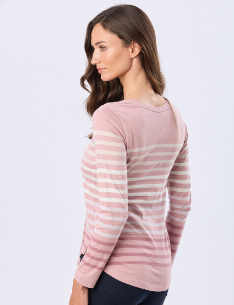 REMERA RAYADA DE ALGODÓN Rosado