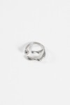 Anillo acero ajustable gota plateado