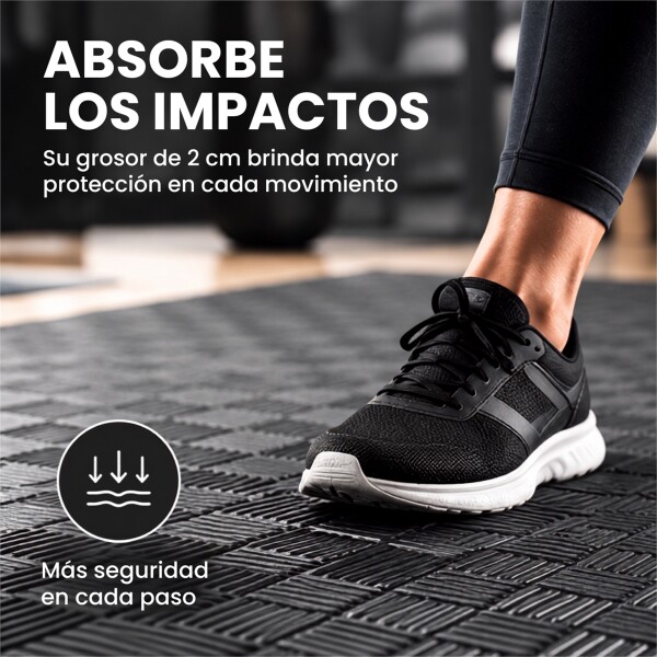Piso Tatami Goma Eva Encastrable 1x1m 2cm Yoga Pesa Mancuer NEGRO GRIS