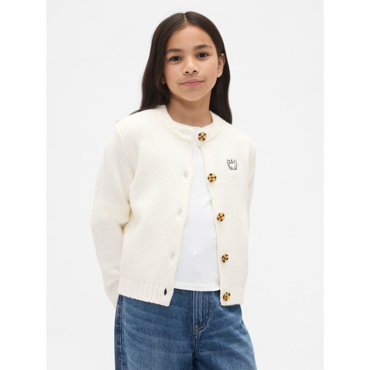 FRCH LOGO CARDI - IVORY FROST 