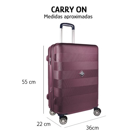 Valija Pequeña Carry On 4 Ruedas 360° Cierre Expansión Bordó