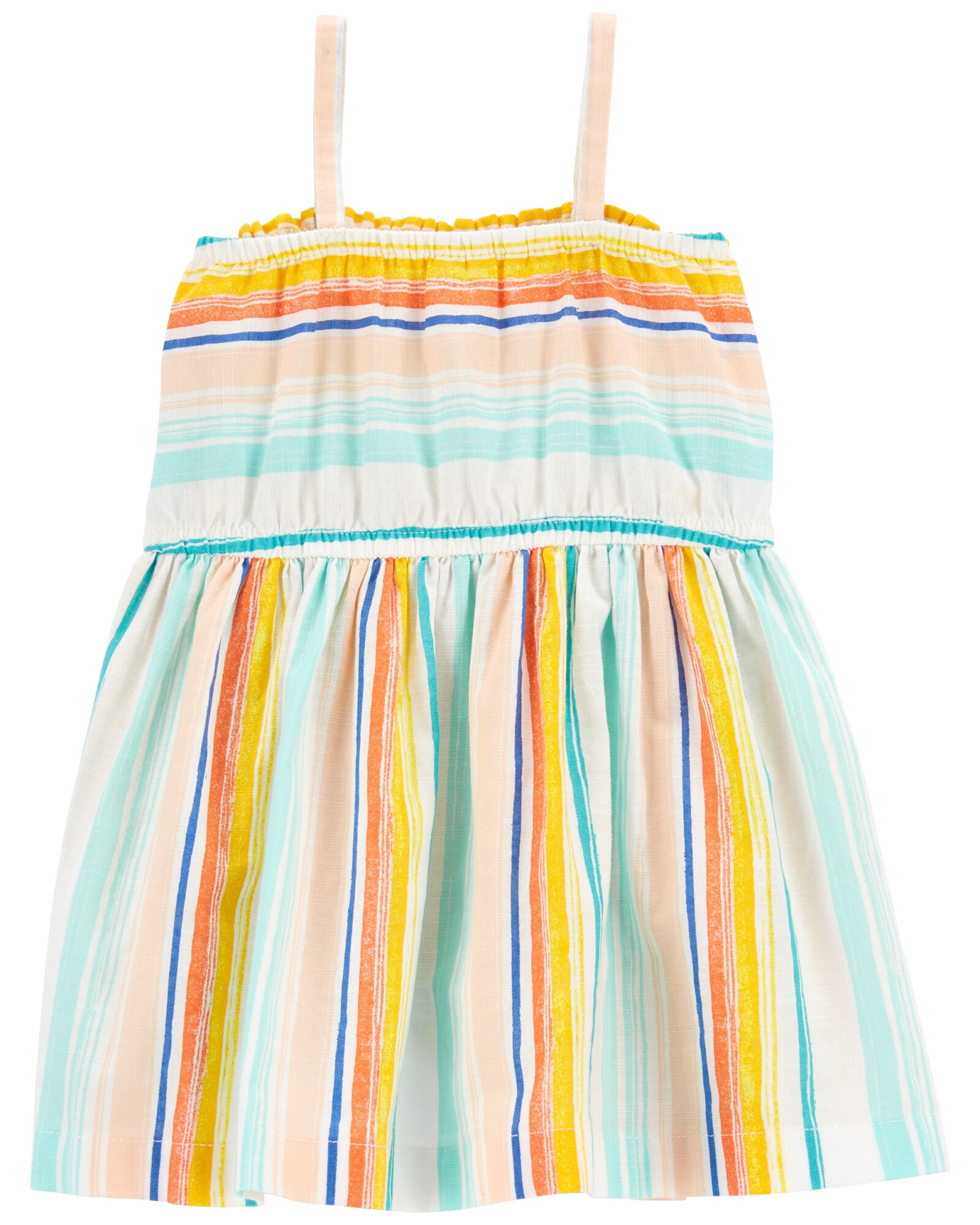 Vestido solera de algodón con fruncido Sin color