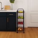 ESTANTE ORGANIZADOR FRUTERO 4 PISOS 41X23X82,5CM NEGRO