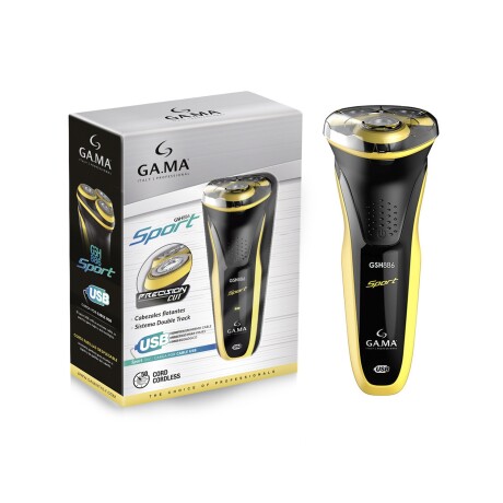 Afeitadora inalámbrica GAMA Sport carga USB Amarillo y negro