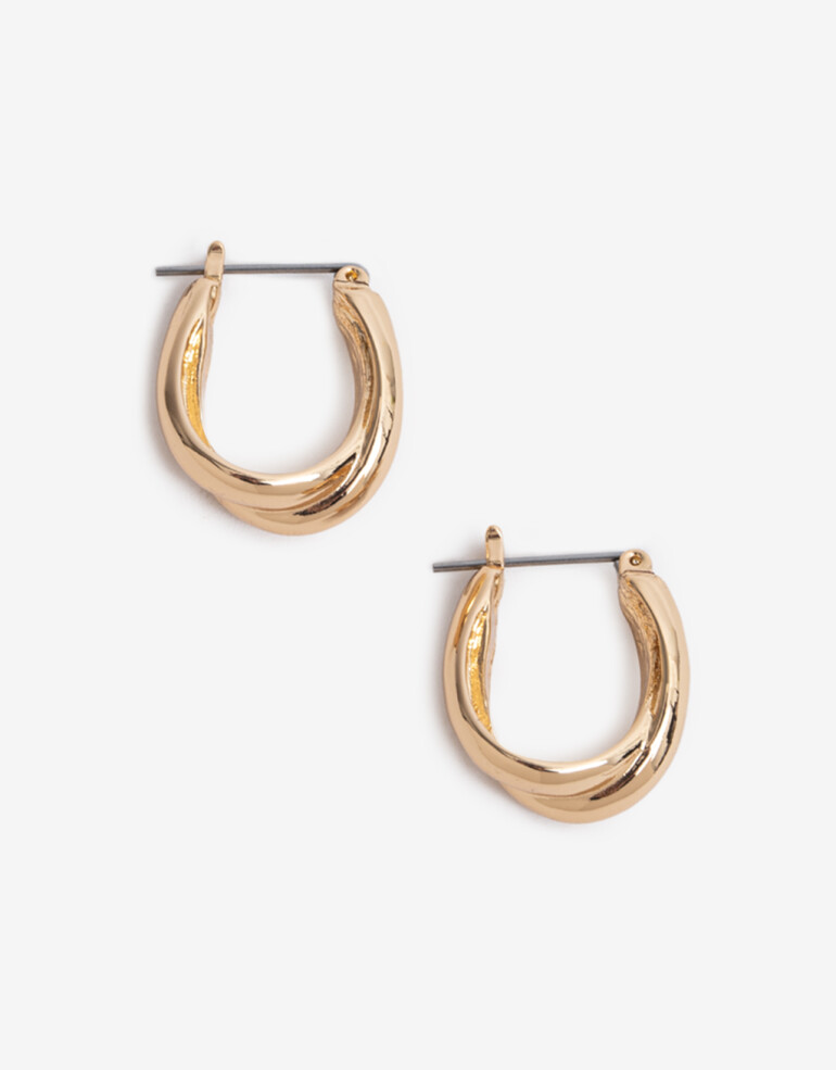 Aros Argollas Metal Argollas De Metal Bañado En Oro - Dorado