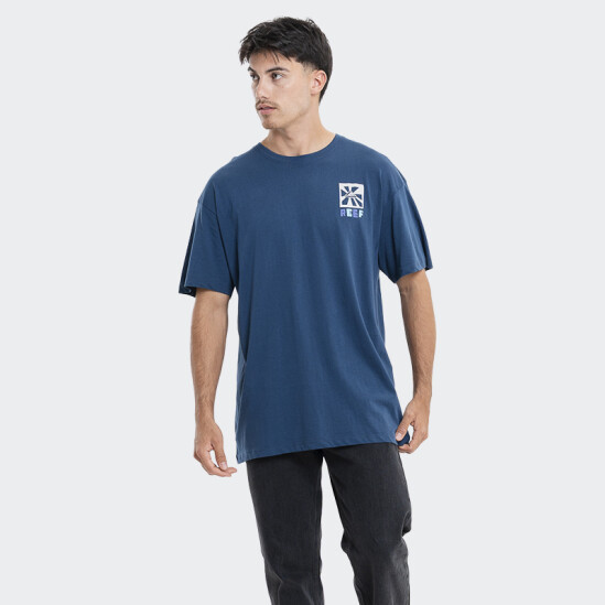 Remera Reef Over Sized Printed Azul