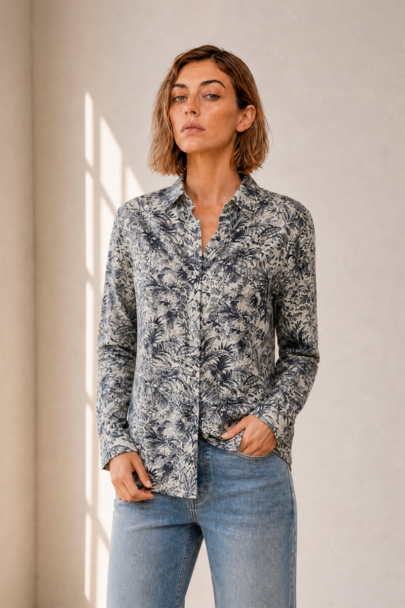 CAMISA JULIETA HOJAS NEGRO