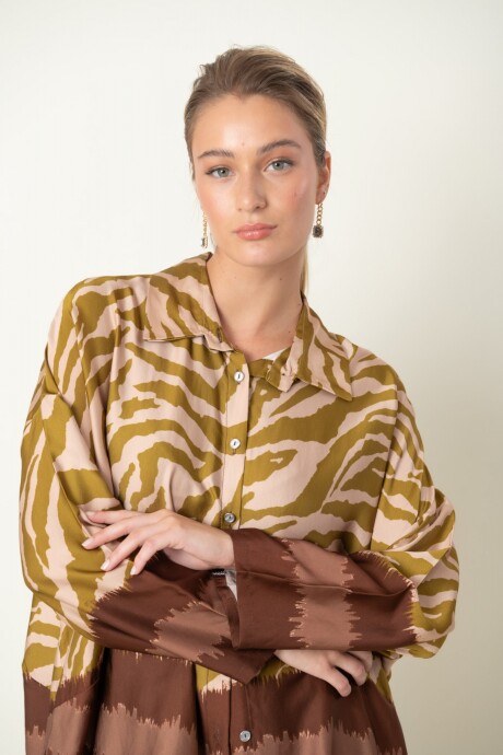 CAMISA OJO DE TIGRE Aceituna