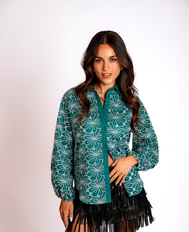 Camisa Francia verde petróleo
