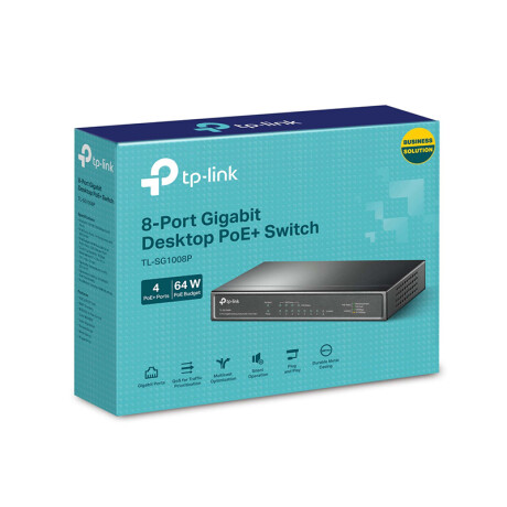 Switch TP-Link SG1008P 10 100 1000 Mbps 8 Puertos 4 PoE+ Switch TP-Link SG1008P 10 100 1000 Mbps 8 Puertos 4 PoE+