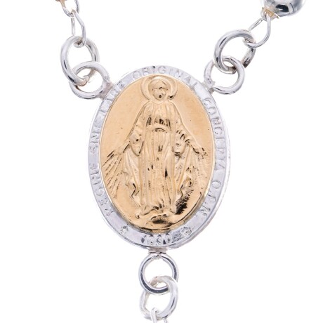 Rosario de plata 925 y doubler en oro 18 ktes. Rosario de plata 925 y doubler en oro 18 ktes.