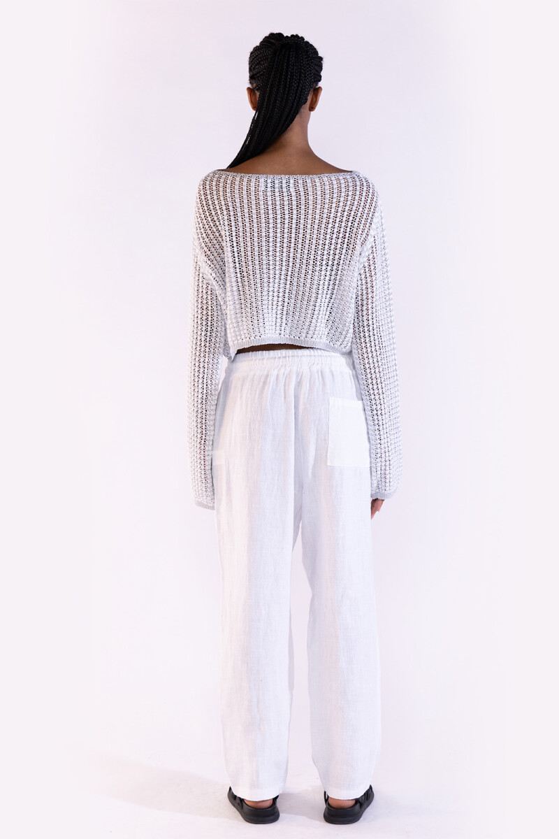 CROP SWEATER Silver