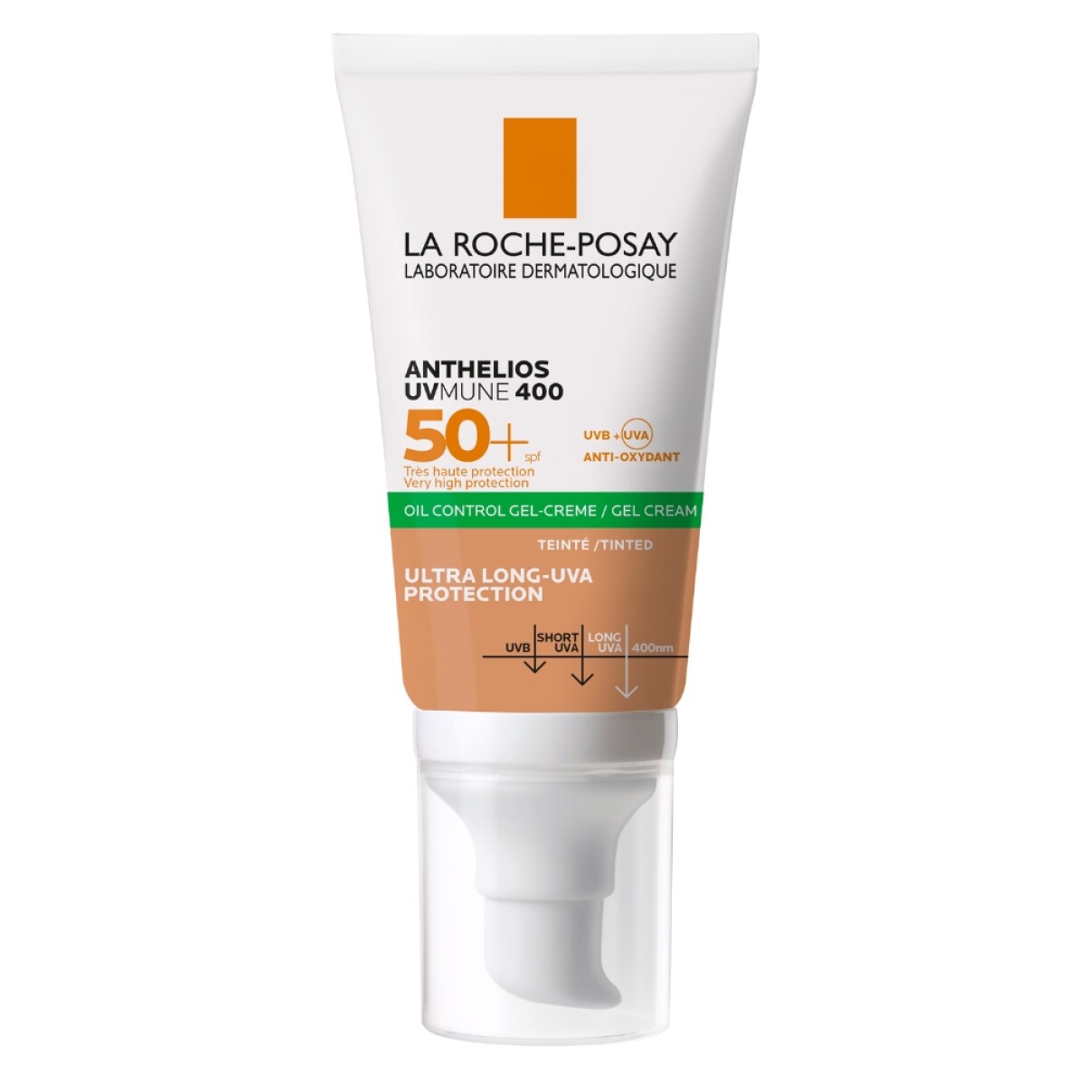 La Roche-Posay Anthelios UVMune 400 Gel Crema Oil Control con Color 50ml | Protección y Toque Mate