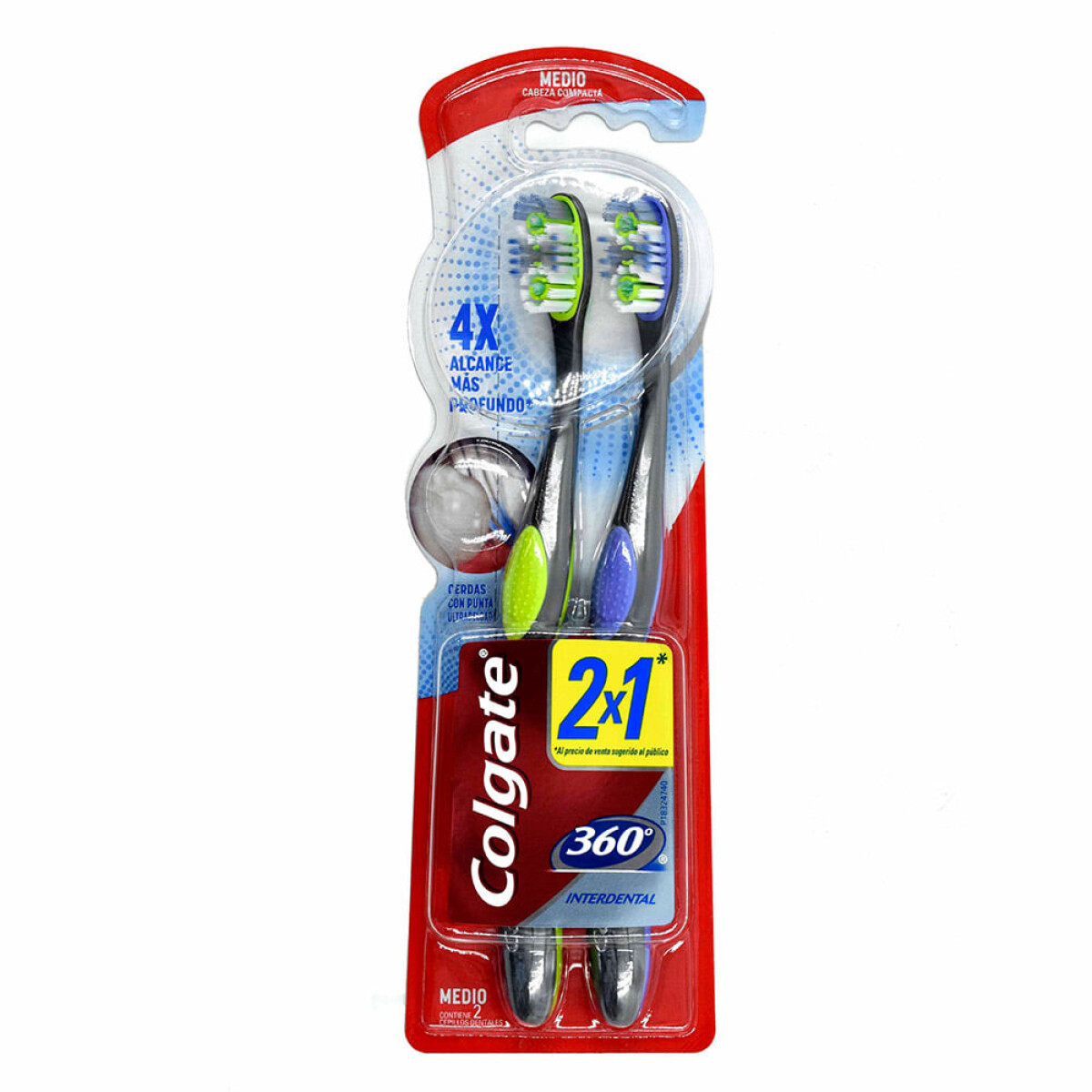 Colgate 360 Interdental Cepillo x2 – Limpieza Profunda Entre Dientes