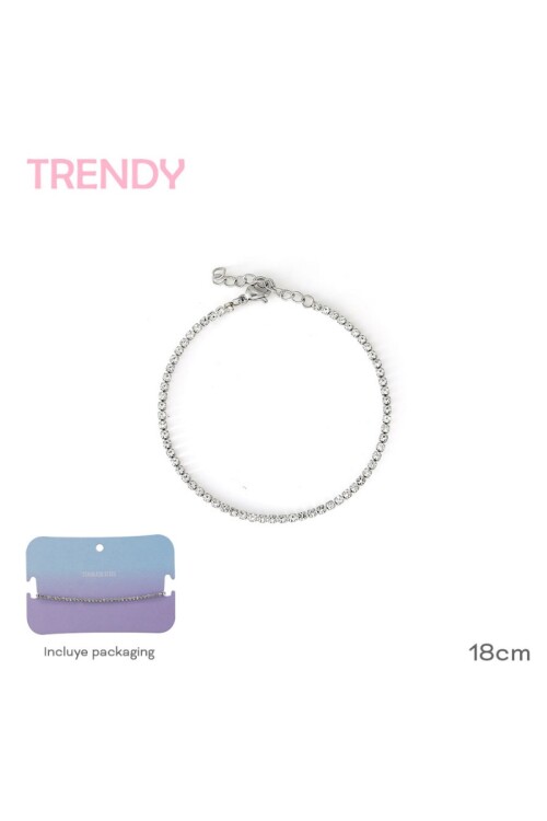 Pulsera con circonia Plateado
