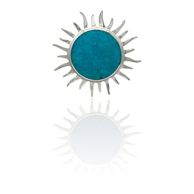 Dije Colgante Sol-Plata 925-Turquesa-CP3816 Conpiedra