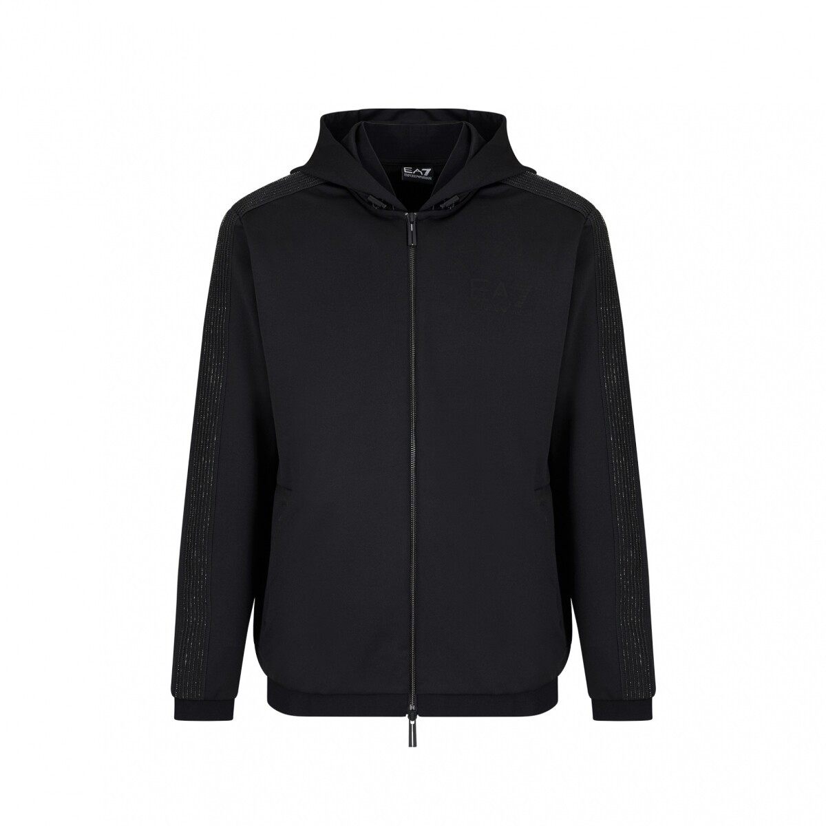 GOLD LABEL STRETCH TECHNICAL HOODED - EA7 EMPORIO ARMANI - Black 