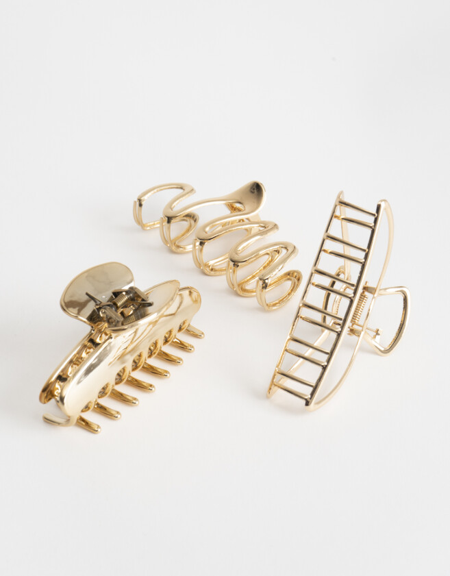 Broches Sets Metallic Set De Broches Metálicos - Dorado