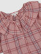 Camisa Cuadros Manga Globo Coral Oscuro