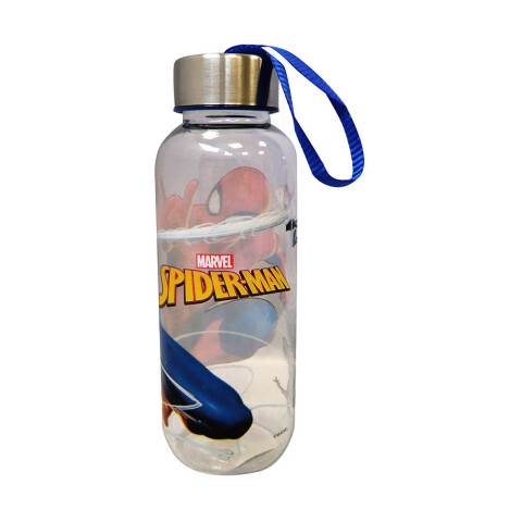 Botella de Plástico 350 ml con Tapa de Metal Marvel Spiderman