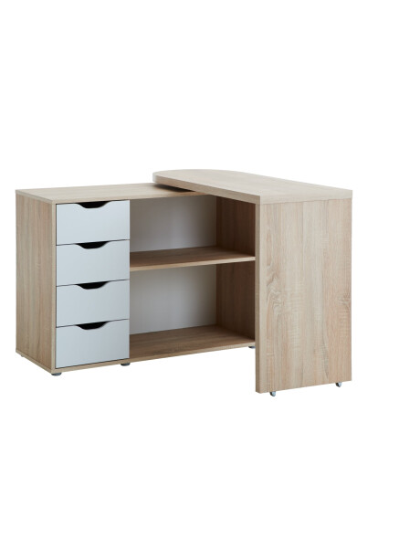Escritorio LANGAGER 41-107x107-165 gir color roble nat Escritorio LANGAGER 41-107x107-165 gir color roble nat