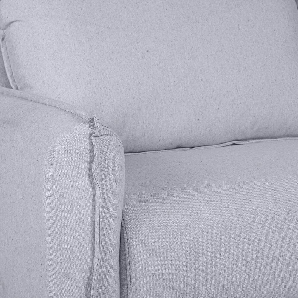 SOFÁ 3 CUERPOS TELA GRIS CHARLOTTE