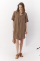 VESTIDO LINO THELMA CAMEL