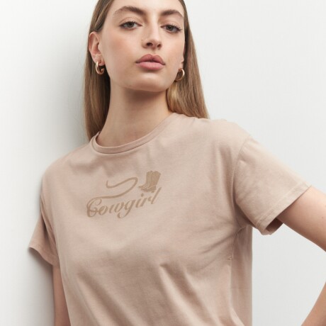 REMERA COWGIRL Beige