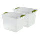 Set x2 Caja organizadora 28 lts Wenbox TRANSPARENTE