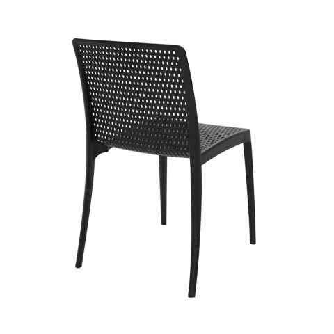 Silla apilable negra ISABELLE con respaldo calado -TRAMONTINA TD0623