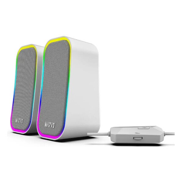 Parlante Gamer Pc Marvo Sg-285 2.0 Luz Rgb GRIS