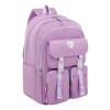 Mochila Trendy Urbana Dama Liviana Con Bolsillos Lila