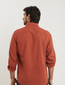 011665 CAMISA DE LINO HARRINGTON LABEL Ladrillo