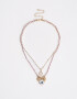 Collares Cortos Azul Collar Corto Multi Cadena - Dorado
