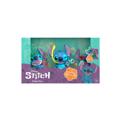 Pack X3 Figuras Antiestrés Llavero Stitch 9Cm Ub CELESTE