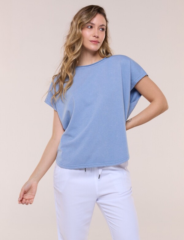 Remera De Algodón Dolman CELESTE