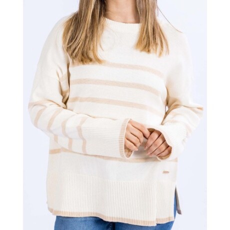 Buzo para dama a rayas UFO Mora Beige Buzo para dama a rayas UFO Mora Beige