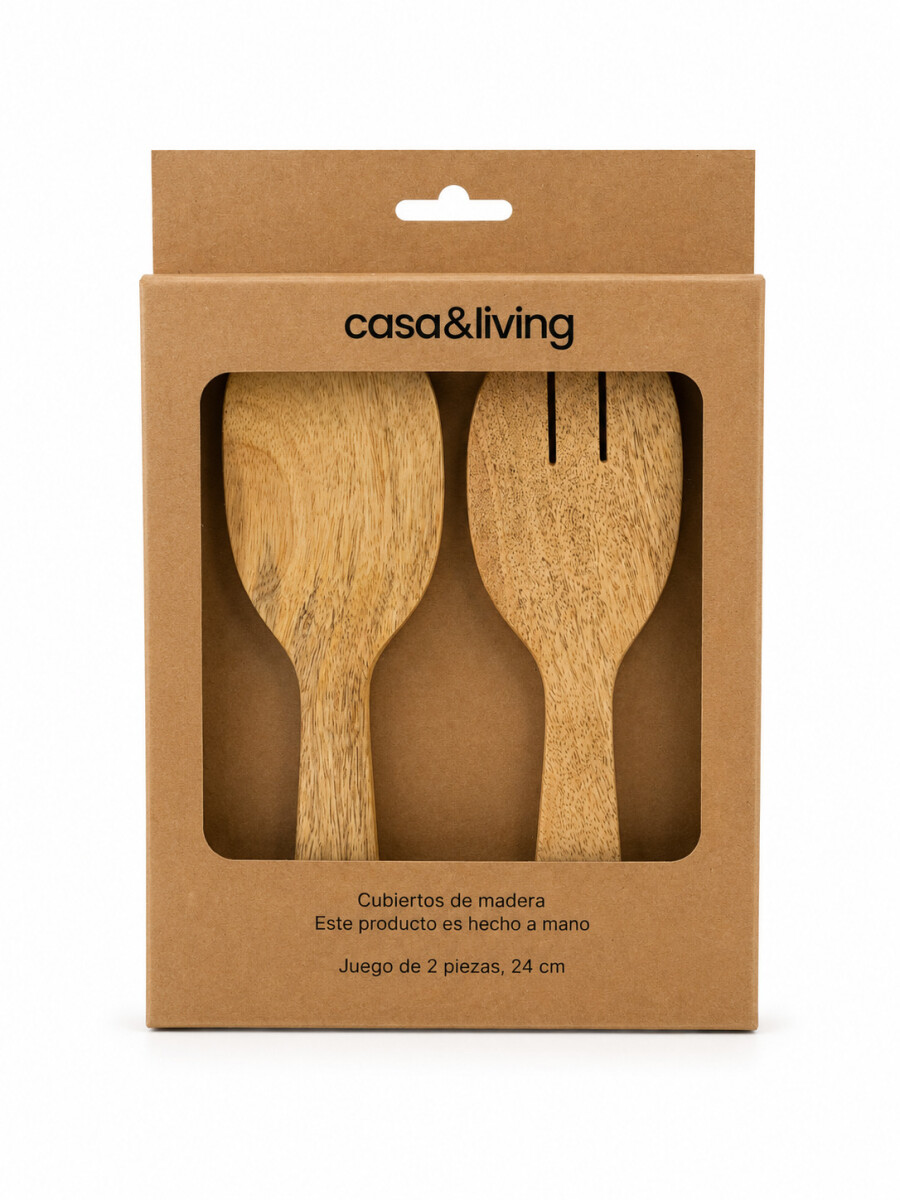 CUBIERTOS PARA SERVIR - MADERA 
