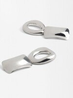Pendientes Largos Geométricos plateado