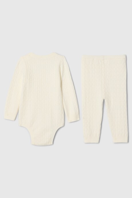 Set Bodie Y Pantalon Bebé Ivory Frost