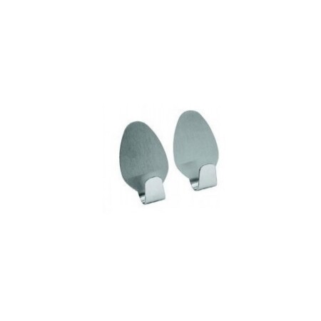 GANCHOS ADHESIVOS ACERO INOXIDABLE X 2 UNIDADES PLATEADO