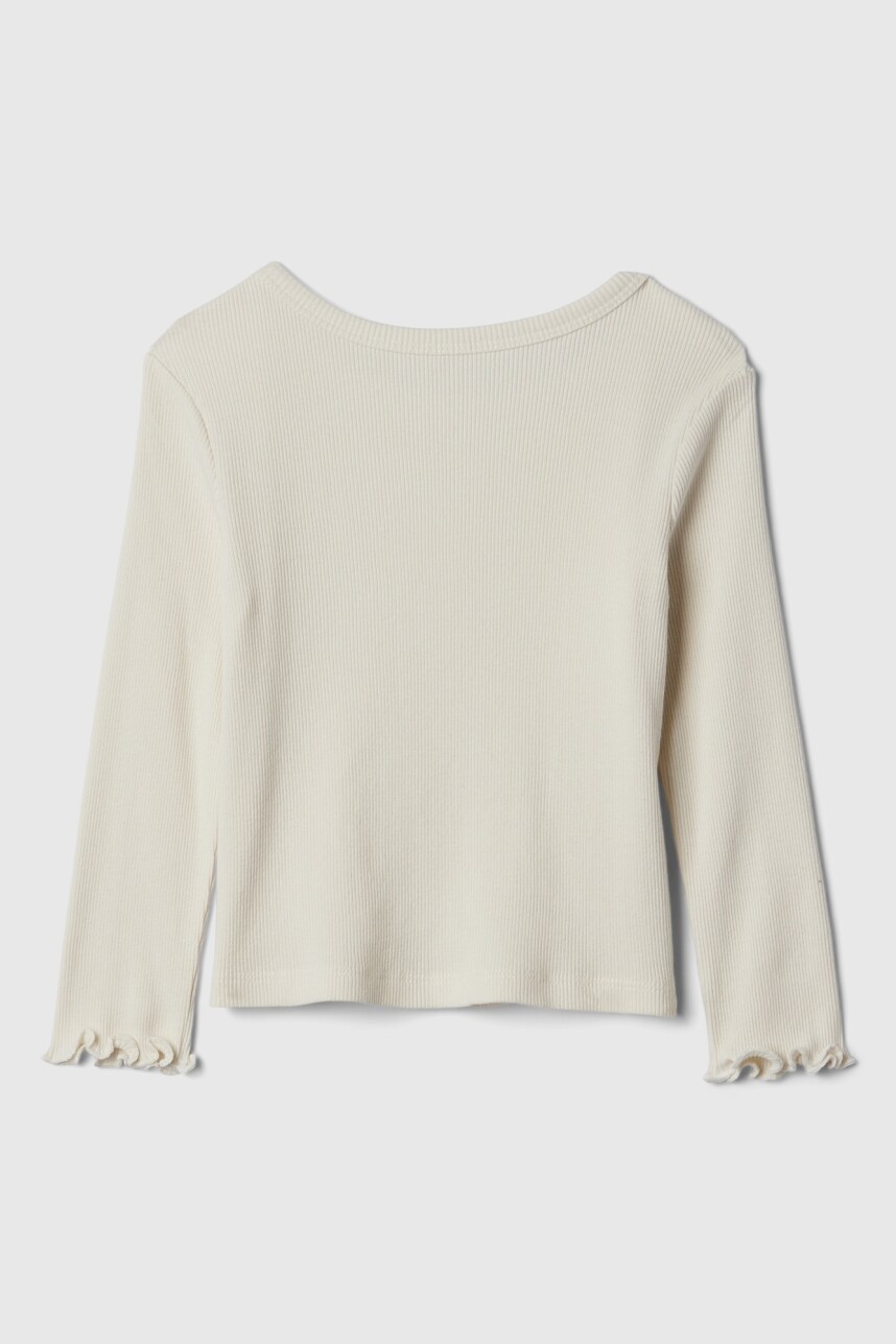 Remera Rib Manga Larga Toddler Niña Ivory Frost