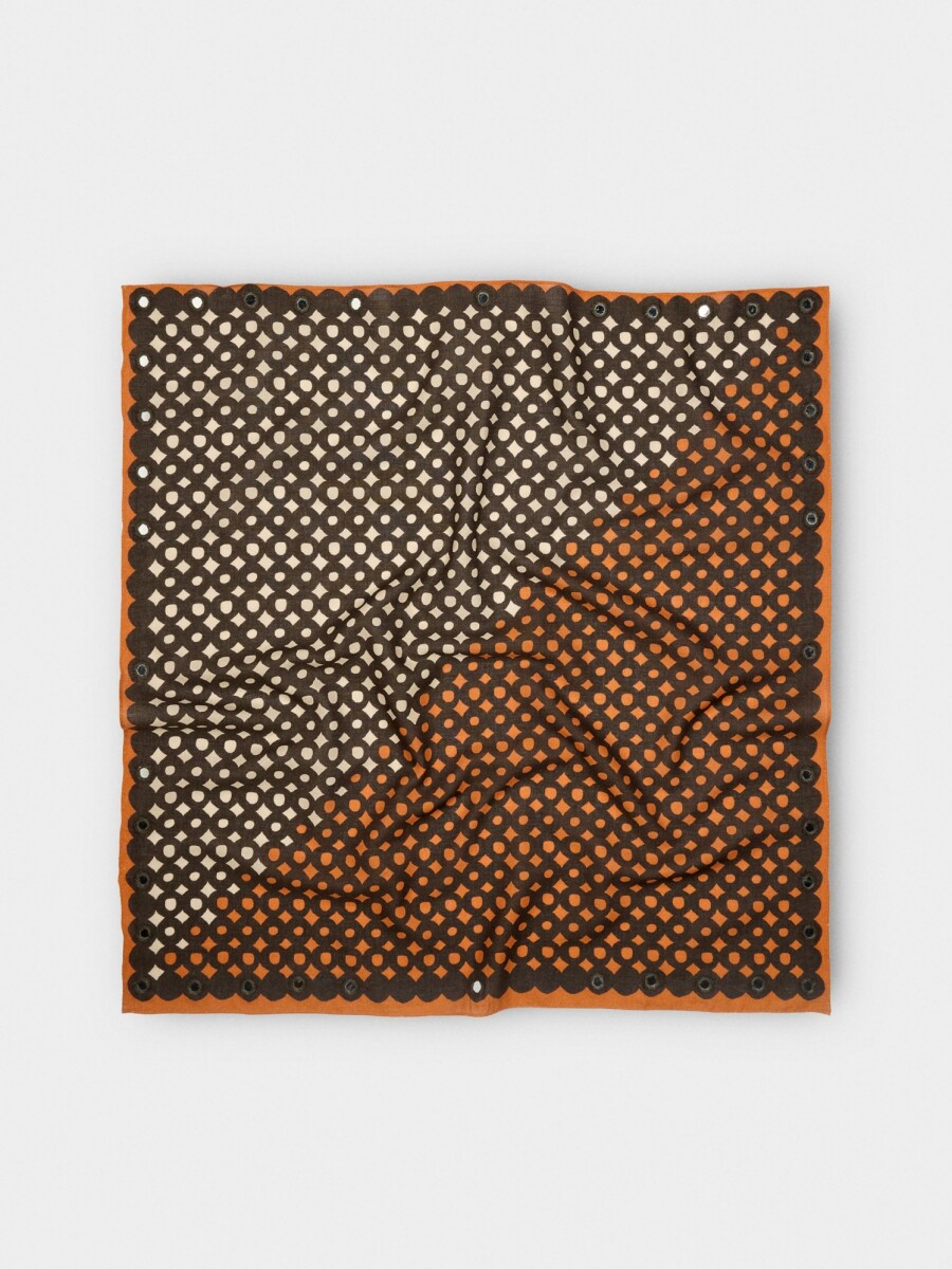Pañuelo Cuadrado Estampado De Algodón naranja