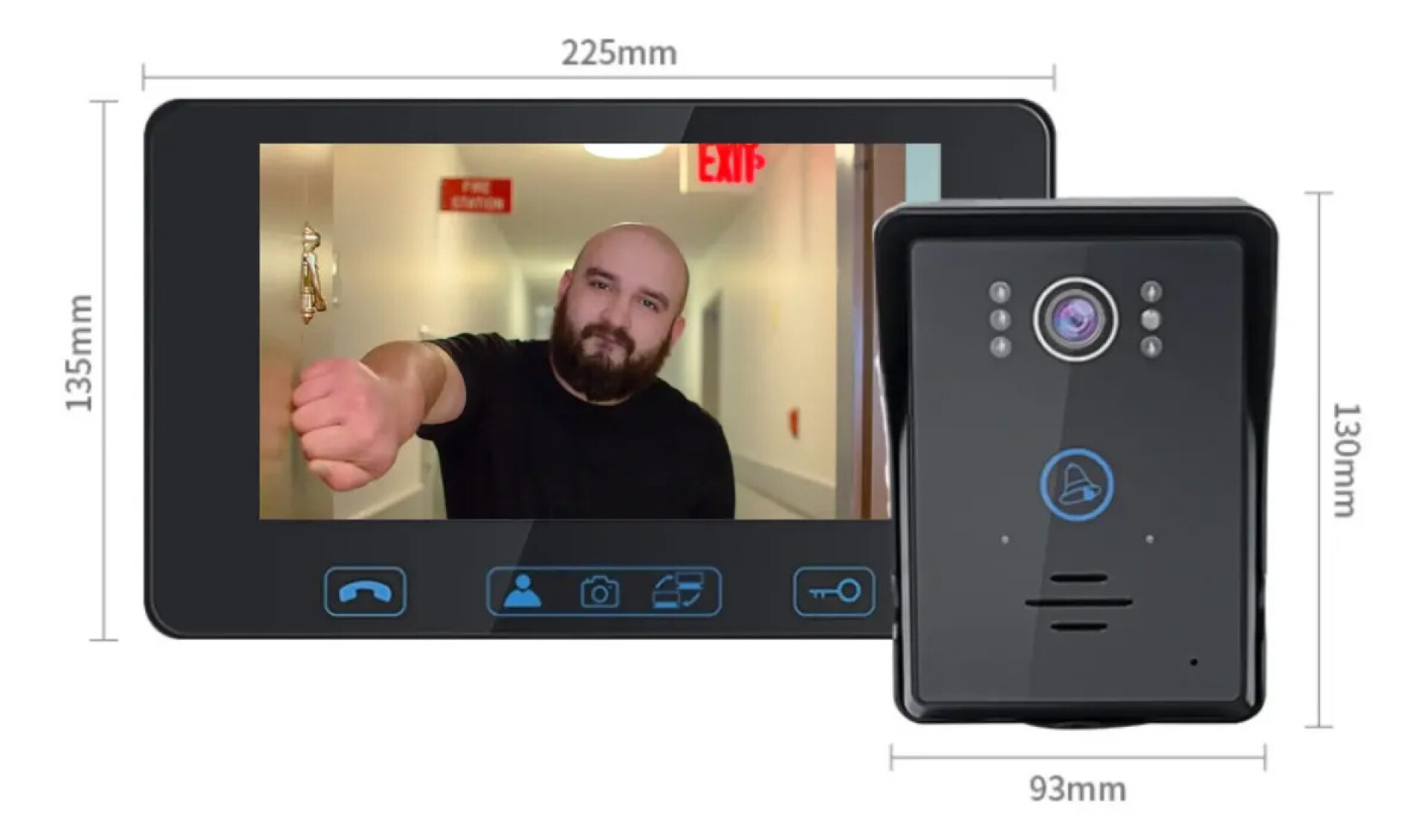 Video portero intercomunicador con pantalla LCD de 7" 