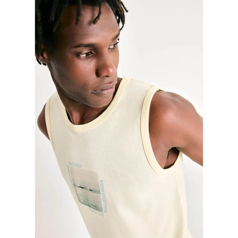 CAMISETA REGATA MASC AMARELO CLARO