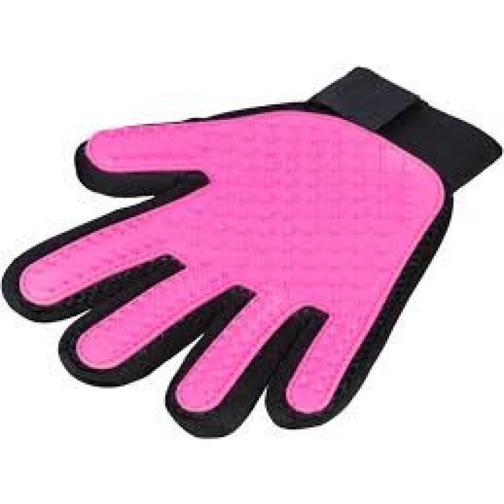 FUR CARE GLOVE, MESH MATERIAL/TPR, 16 × 24 CM, PINK/BLACK FUR CARE GLOVE, MESH MATERIAL/TPR, 16 × 24 CM, PINK/BLACK