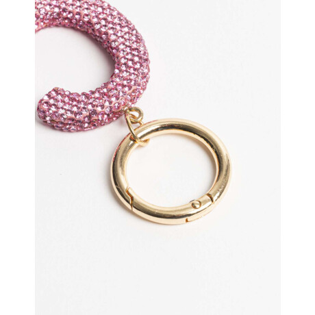 Llavero Y Bag Charm Strass Letra ''c'' Rosa Claro