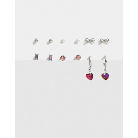 Aros Sets Con Strass Plateado