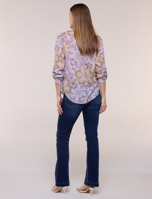Blusa Plisada MULTI/VIOLETA