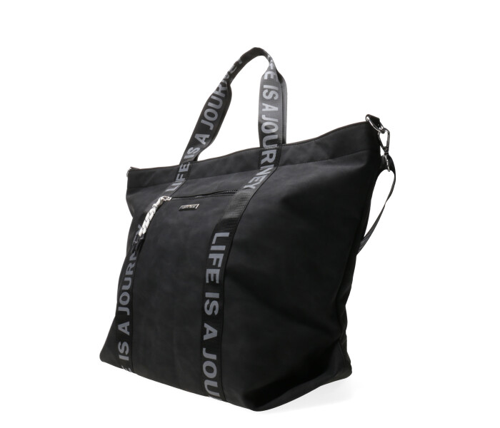 Bolso Miss Carol Ravi Con Asa Estampada Negro